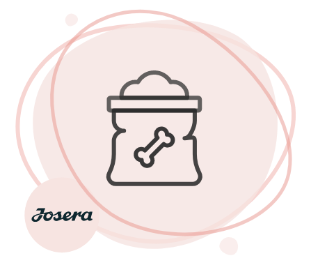 Josera logo next to a dog food bag