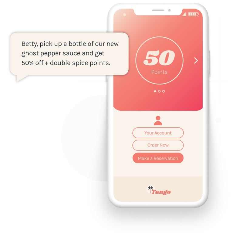 Example of phone app user interface