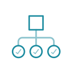 Decision-making flowchart icon