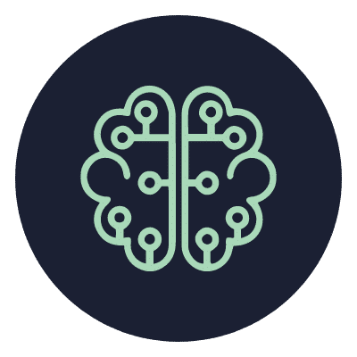 Machine learning brain icon